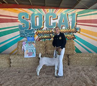 Kylie Long
Reserve Champion FFA Market Goat
2024 SOCAL Jr. Livestock Show